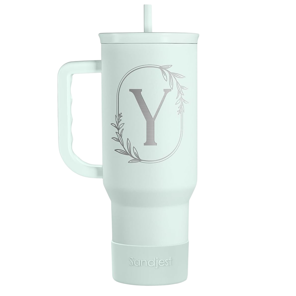 Personalized Monogrammed Tumbler with Handle 40oz, Tumblers Insulated Coffee Travel Cup, Custom Initial Gift for Women Girls Friends, Monogram Gift for Christmas Birthday Mothers Day