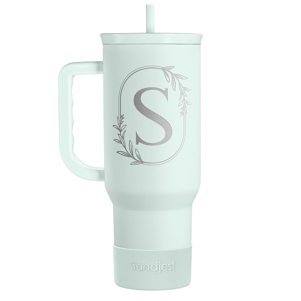 Personalized Monogrammed Tumbler with Handle 40oz, Tumblers Insulated Coffee Travel Cup, Custom Initial Gift for Women Girls Friends, Monogram Gift for Christmas Birthday Mothers Day