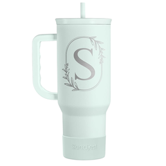 Personalized Monogrammed Tumbler with Handle 40oz, Tumblers Insulated Coffee Travel Cup, Custom Initial Gift for Women Girls Friends, Monogram Gift for Christmas Birthday Mothers Day