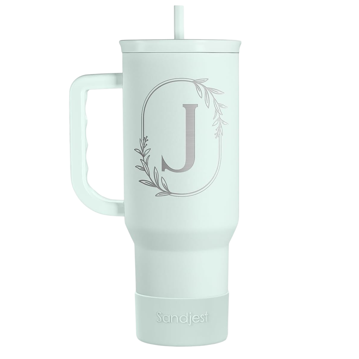 Personalized Monogrammed Tumbler with Handle 40oz, Tumblers Insulated Coffee Travel Cup, Custom Initial Gift for Women Girls Friends, Monogram Gift for Christmas Birthday Mothers Day