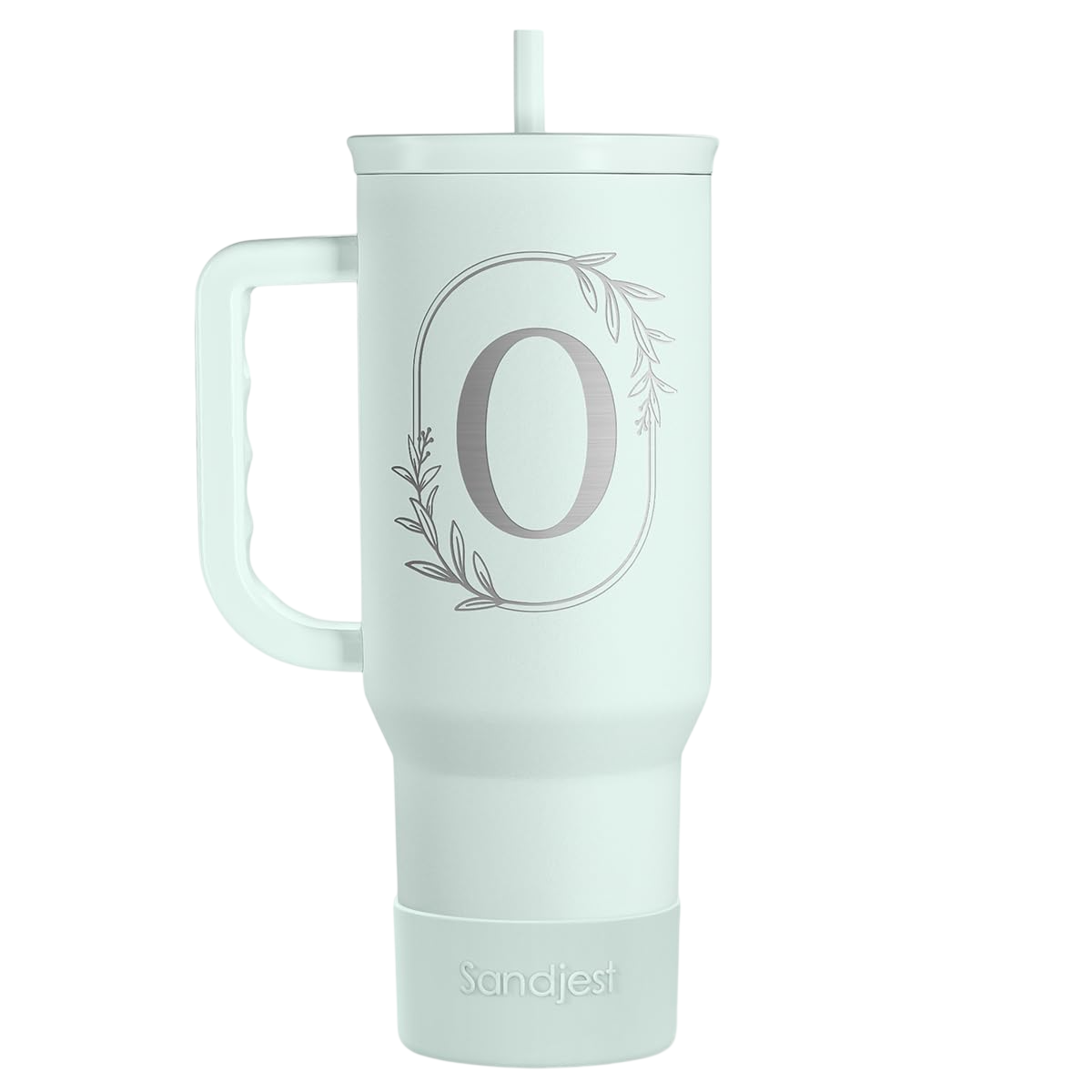 Personalized Monogrammed Tumbler with Handle 40oz, Tumblers Insulated Coffee Travel Cup, Custom Initial Gift for Women Girls Friends, Monogram Gift for Christmas Birthday Mothers Day