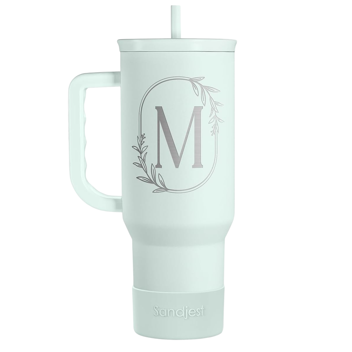 Personalized Monogrammed Tumbler with Handle 40oz, Tumblers Insulated Coffee Travel Cup, Custom Initial Gift for Women Girls Friends, Monogram Gift for Christmas Birthday Mothers Day