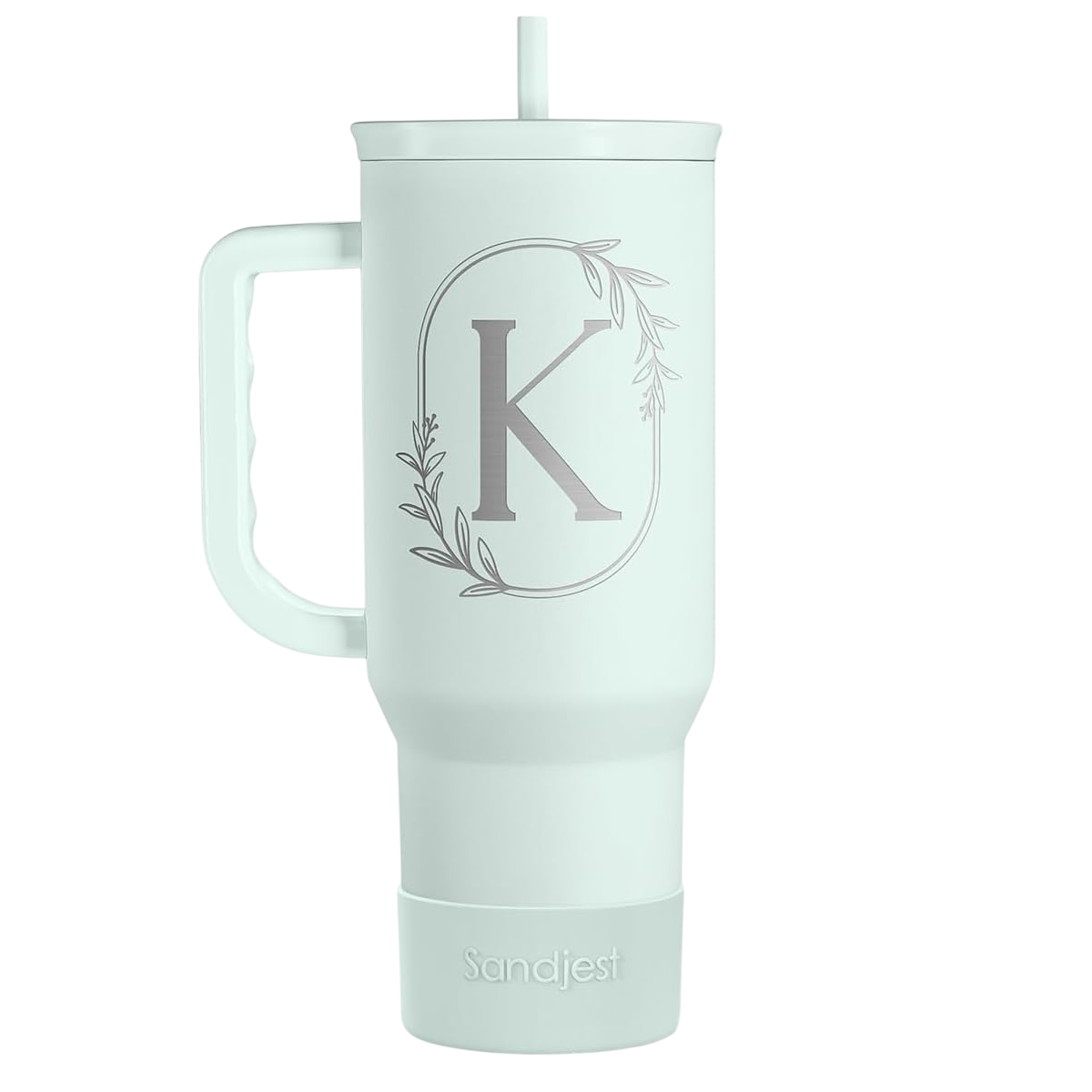 Personalized Monogrammed Tumbler with Handle 40oz, Tumblers Insulated Coffee Travel Cup, Custom Initial Gift for Women Girls Friends, Monogram Gift for Christmas Birthday Mothers Day