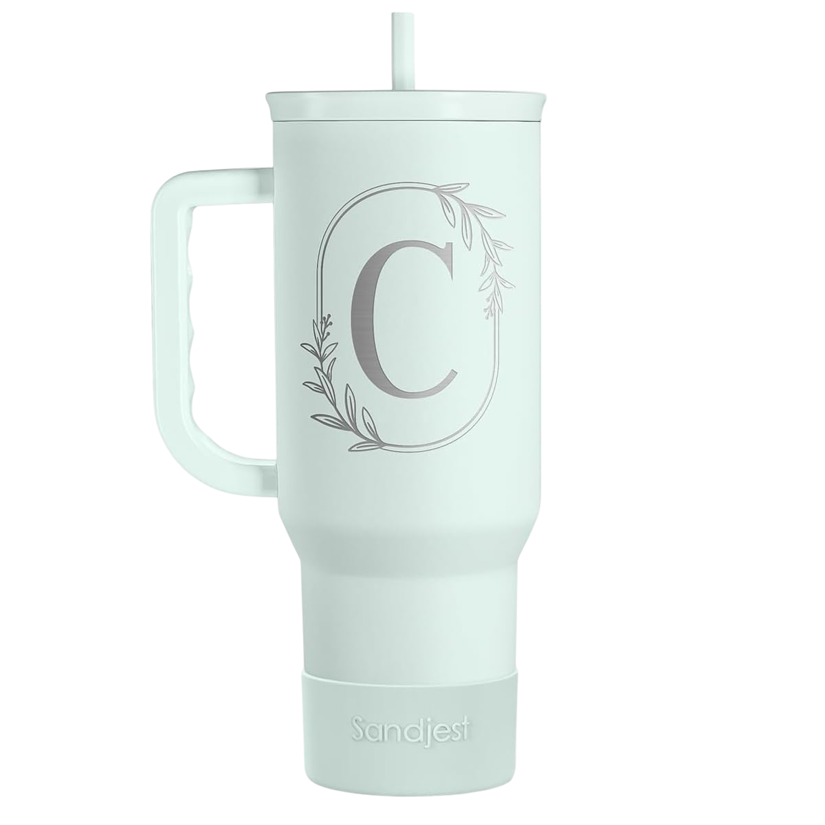 Personalized Monogrammed Tumbler with Handle 40oz, Tumblers Insulated Coffee Travel Cup, Custom Initial Gift for Women Girls Friends, Monogram Gift for Christmas Birthday Mothers Day