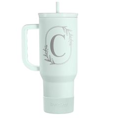 Personalized Monogrammed Tumbler with Handle 40oz, Tumblers Insulated Coffee Travel Cup, Custom Initial Gift for Women Girls Friends, Monogram Gift for Christmas Birthday Mothers Day