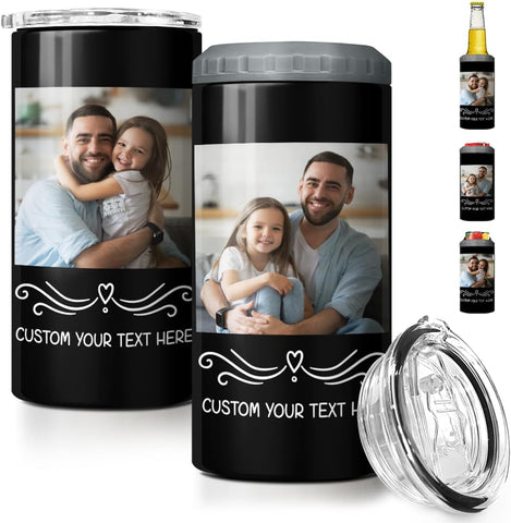 Personalized Photo Can Cooler For Dad Custom Photo For Father