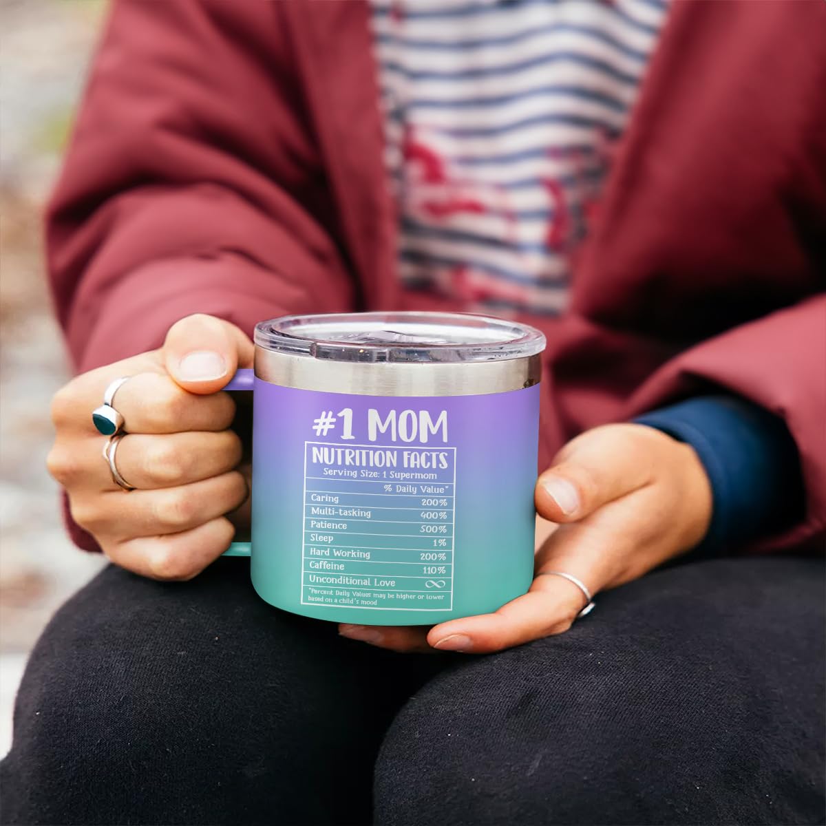 SANDJEST Mom Mug with Handle 14oz Tumbler Mom Gifts