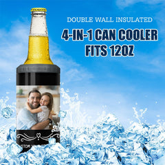 Personalized Photo Can Cooler For Dad Custom Photo For Father