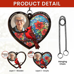 Personalized Memorial Suncatcher Ornament, Custom Photo Hanging Keepsake, Loss of Loved Ones Sympathy Christmas Ornaments, Window Suncatcher