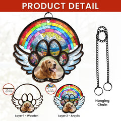 Personalized Pet Memorial Ornament, Dog Memorial Rainbow Bridge Suncatcher Ornaments, Loss of Pet Christmas Ornaments for Dog Lovers