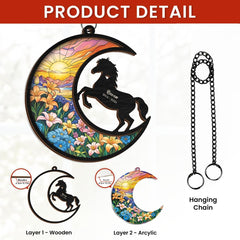 Personalized Horse Lover Suncatcher Ornament, Memorial Pet Christmas Decorations, Custom Window Hanging