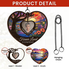 Personalized Memorial Suncatcher Ornament, Custom Photo Hanging Keepsake, Loss of Loved Ones Sympathy Christmas Ornaments