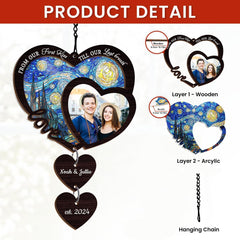 Personalized Couple Suncatcher Ornament, Custom Photo Wedding Gift, Christmas Ornaments, Anniversary Decoration