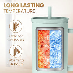 Personalized Monogrammed Tumbler with Handle 40oz, Tumblers Insulated Coffee Travel Cup, Custom Initial Gift for Women Girls Friends, Monogram Gift for Christmas Birthday Mothers Day