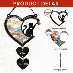 Personalized Pet Memorial Ornament, Cat Memorial Suncatcher Ornaments, Remembrance Loss of Pet Christmas Ornaments for Cat Lovers