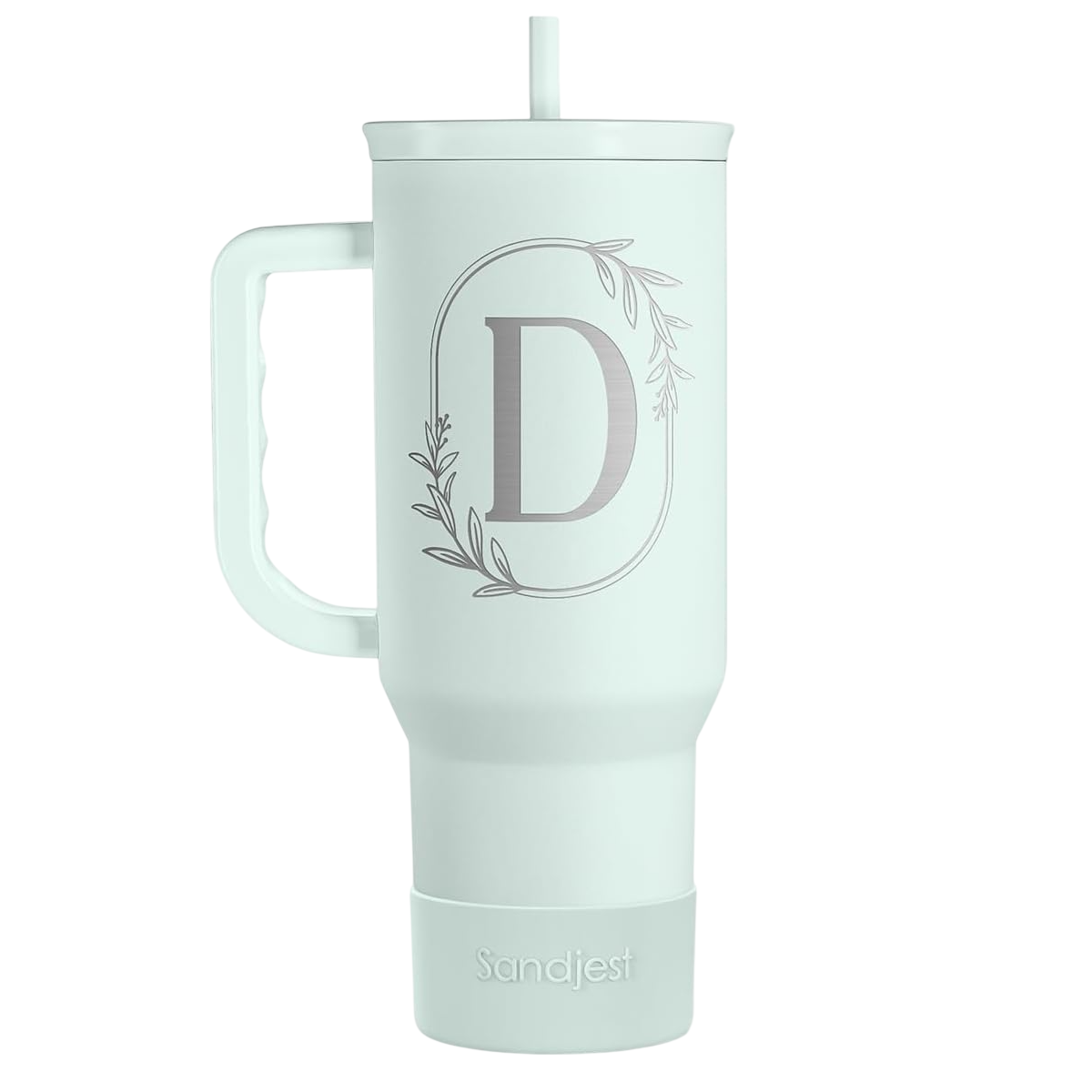 Personalized Monogrammed Tumbler with Handle 40oz, Tumblers Insulated Coffee Travel Cup, Custom Initial Gift for Women Girls Friends, Monogram Gift for Christmas Birthday Mothers Day