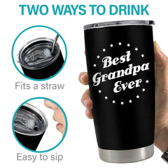 Best Grandpa Ever Tumbler Gift For Grandpa On Father's Day Birthday
