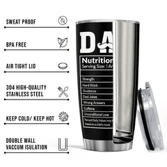 Dad Nutrition Facts Tumbler Dad Tumbler Gifts On Father's Day Birthday