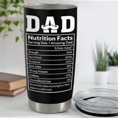 Dad Nutrition Facts Tumbler Dad Tumbler Gifts On Father's Day Birthday