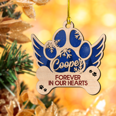 Personalized Pet Memorial Layered Wood Ornament Forever In Our Hearts