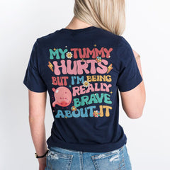 Sandjest Chronic Illness Shirt, My Tummy Hurt Groovy Cute Sweatshirt, Social Anxiety Shirt Introvert Gift Ideas, Chronic Illness Funny Shirt