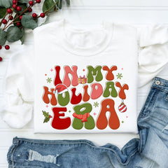 Sandjest Retro Christmas Sweatshirt, in My Holiday Era, Funny Christmas Shirt, Vintage Christmas Sweater, Christmas Sweatshirts for Women