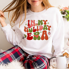 Sandjest Retro Christmas Sweatshirt, in My Holiday Era, Funny Christmas Shirt, Vintage Christmas Sweater, Christmas Sweatshirts for Women