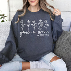 Sandjest Christian T-Shirt Grow in Grace Gift for Jesus Lover Bible Lovers