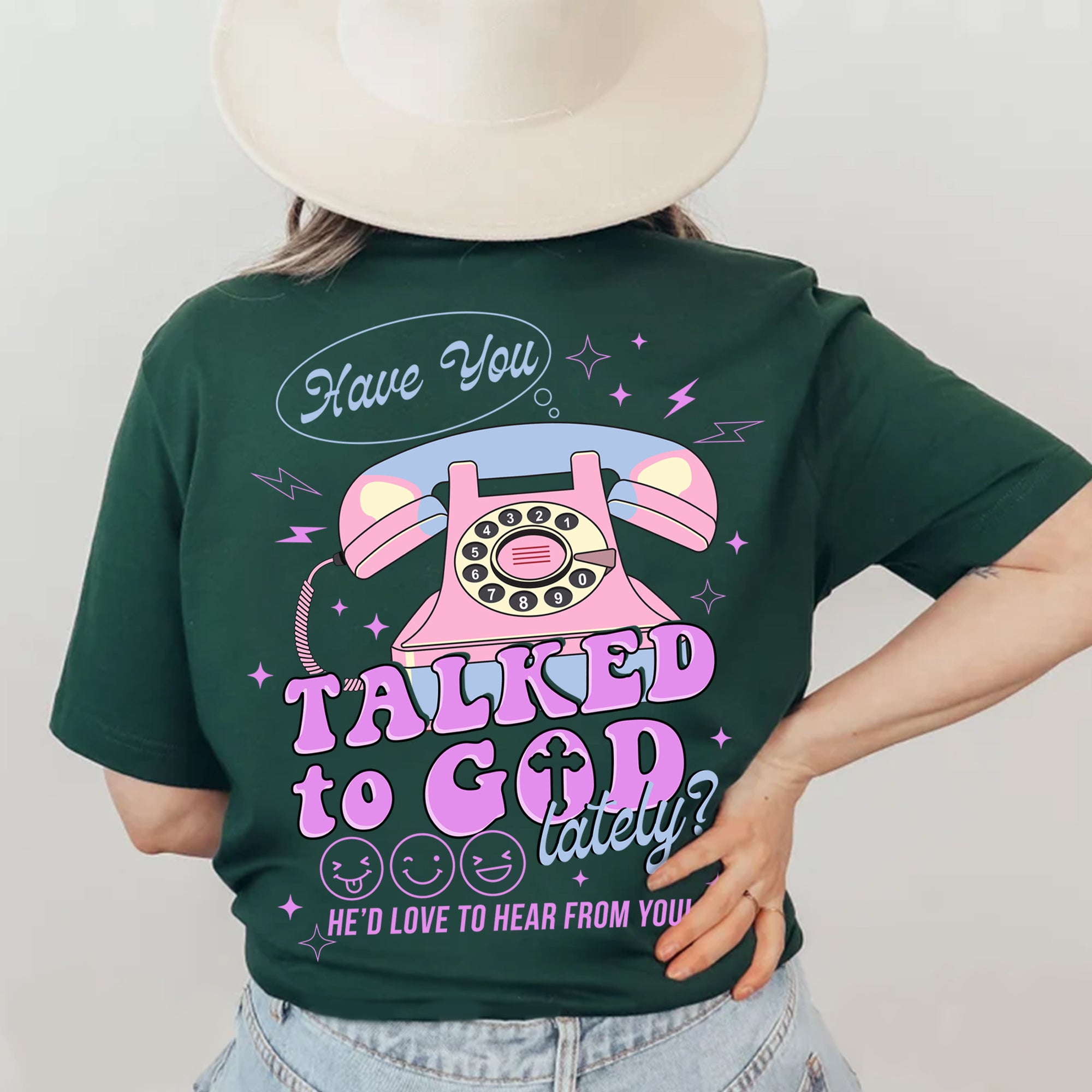Sandjest Christian T-Shirt Have You Talked to God Lately Girl Friends Bible Lover