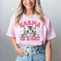 Sandjest Cute T-Shirt Karma Is a Cat Gift for Cat Lover Pet Lover