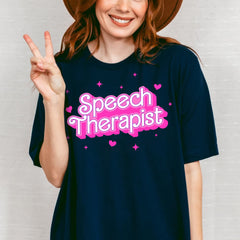 Sandjest Speech Therapist T-Shirt Pink Style Gift for Women Girl Friends