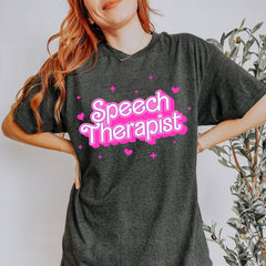 Sandjest Speech Therapist T-Shirt Pink Style Gift for Women Girl Friends