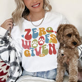 Sandjest Dog Lover T-Shirt Zero Woofs Given Gift for Women Girl Friend Pet Lover