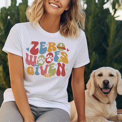 Sandjest Dog Lover T-Shirt Zero Woofs Given Gift for Women Girl Friend Pet Lover