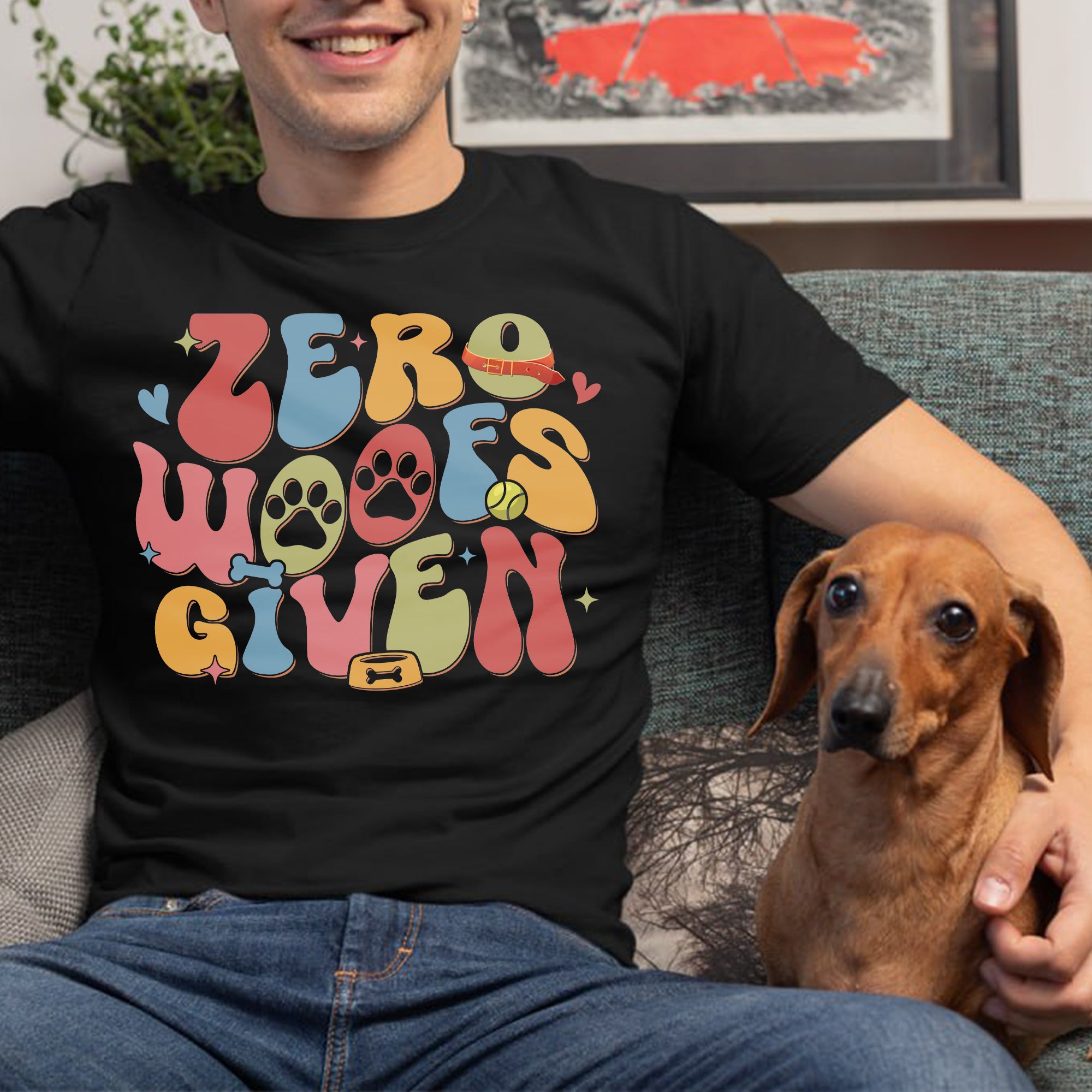 Sandjest Dog Lover T-Shirt Zero Woofs Given Gift for Women Girl Friend Pet Lover
