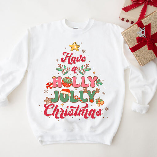 Sandjest Have a Holly Jolly Christmas Sweatshirt, Retro Christmas Sweater, Cute Christmas Sweatshirt, Holly Jolly Hoodie, Christmas Gifts