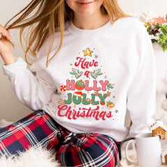 Sandjest Have a Holly Jolly Christmas Sweatshirt, Retro Christmas Sweater, Cute Christmas Sweatshirt, Holly Jolly Hoodie, Christmas Gifts