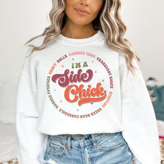 Sandjest Thanksgiving T-Shirt I’m a Side Chick Gift for Women Girl Friend