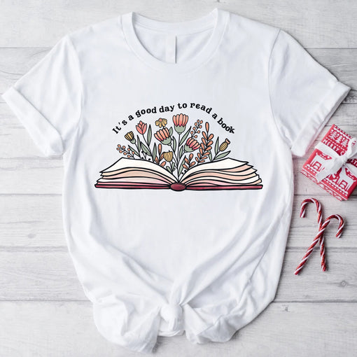 Sandjest Book Lovers Shirt, It's A Good Day To Read A Book, Gift For Bookworms, Gift For Librarians, Bookish Shirt, Flower Books Shirt, Teacher Gift