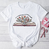 Sandjest Book Lovers Shirt, It's A Good Day To Read A Book, Gift For Bookworms, Gift For Librarians, Bookish Shirt, Flower Books Shirt, Teacher Gift