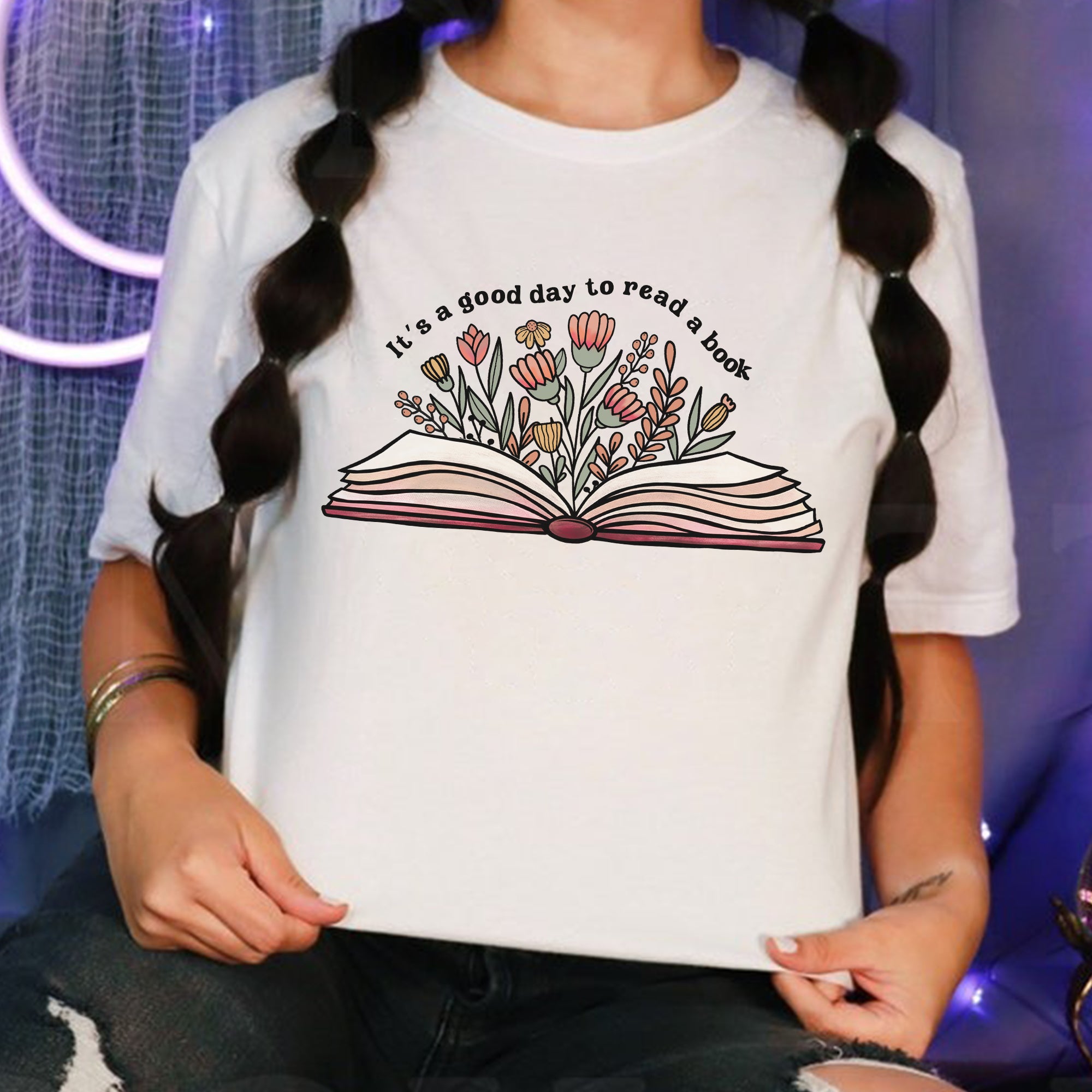 Sandjest Book Lovers Shirt, It's A Good Day To Read A Book, Gift For Bookworms, Gift For Librarians, Bookish Shirt, Flower Books Shirt, Teacher Gift