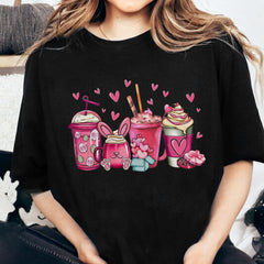 Sandjest Womens Valentines Day Shirt, Valentine Coffee Tshirt, Womens Valentines Day Shirt, Valentines Day Shirt, Valentines Tee