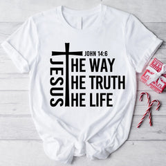 Sandjest Christian T-Shirt There Was Jesus Gift for Christians Jesus Lover Bible Lover
