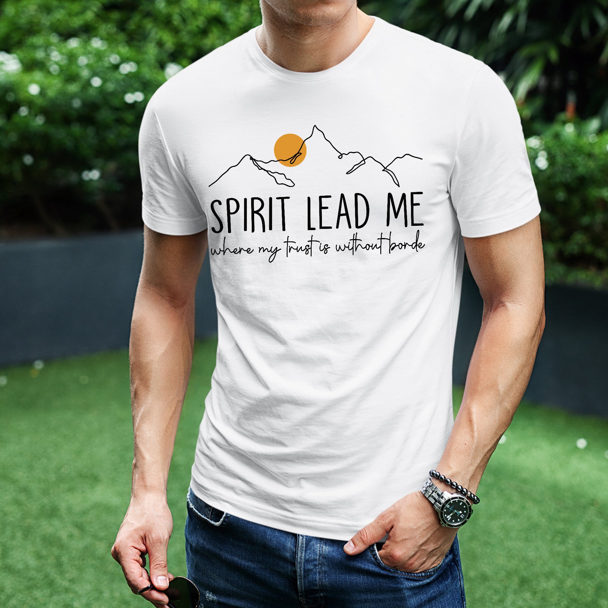 Sandjest Christian T-Shirt Spirit Lead Me Gift for Jesus Lover Bible Lover