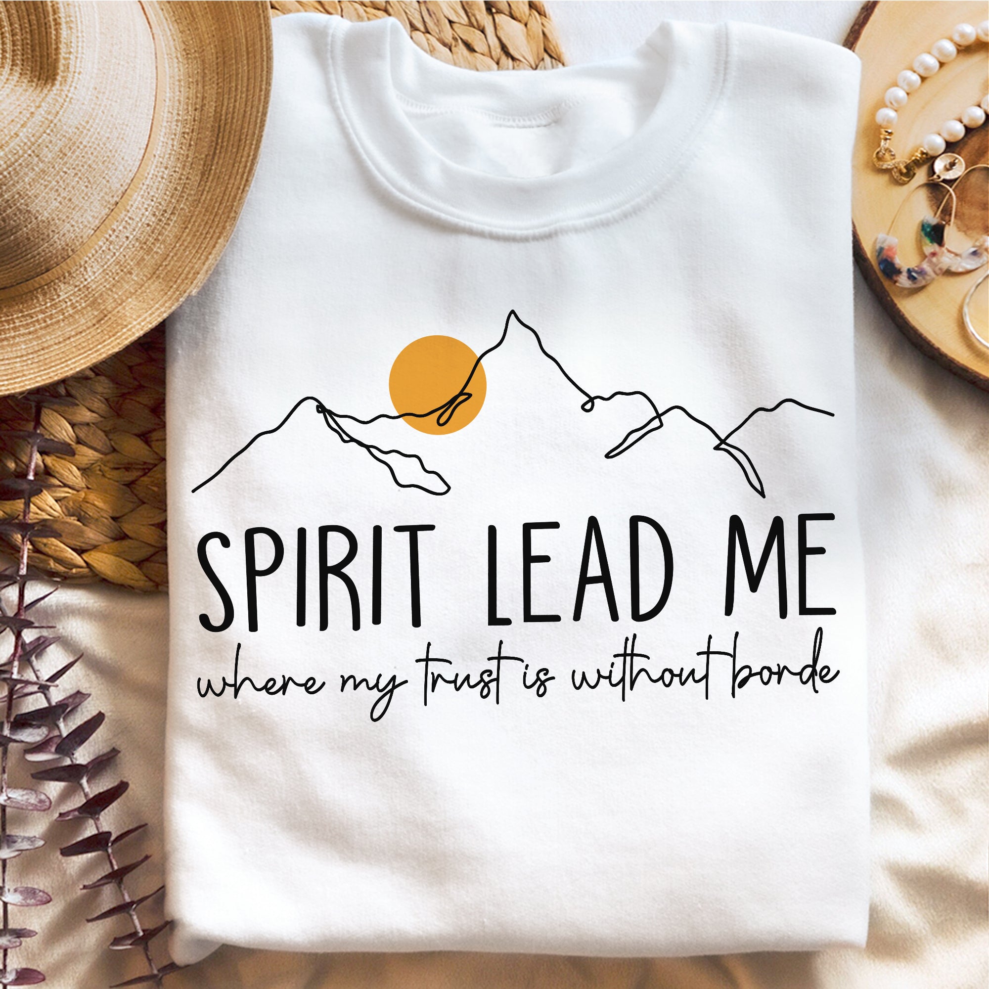 Sandjest Christian T-Shirt Spirit Lead Me Gift for Jesus Lover Bible Lover