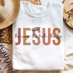 Sandjest Christian T-Shirt Jesus the Way the Truth the Life Gift for Women Girl Friend Boy Men
