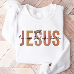 Sandjest Christian T-Shirt Jesus the Way the Truth the Life Gift for Women Girl Friend Boy Men