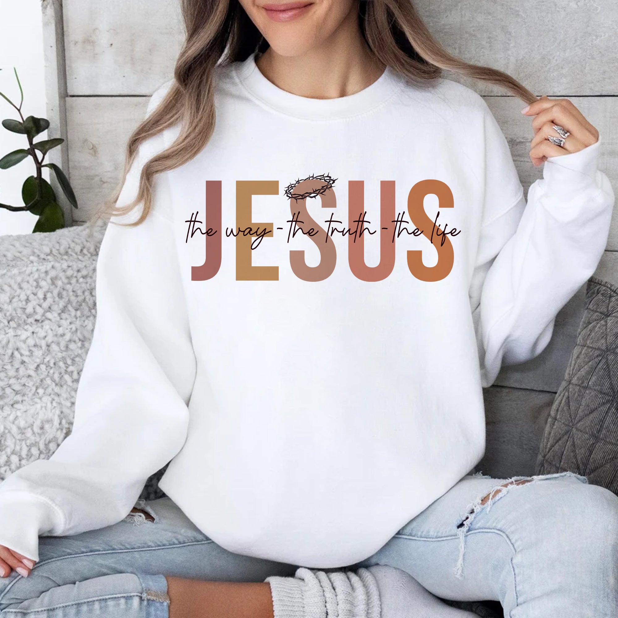 Sandjest Christian T-Shirt Jesus the Way the Truth the Life Gift for Women Girl Friend Boy Men