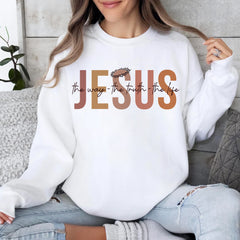 Sandjest Christian T-Shirt Jesus the Way the Truth the Life Gift for Women Girl Friend Boy Men