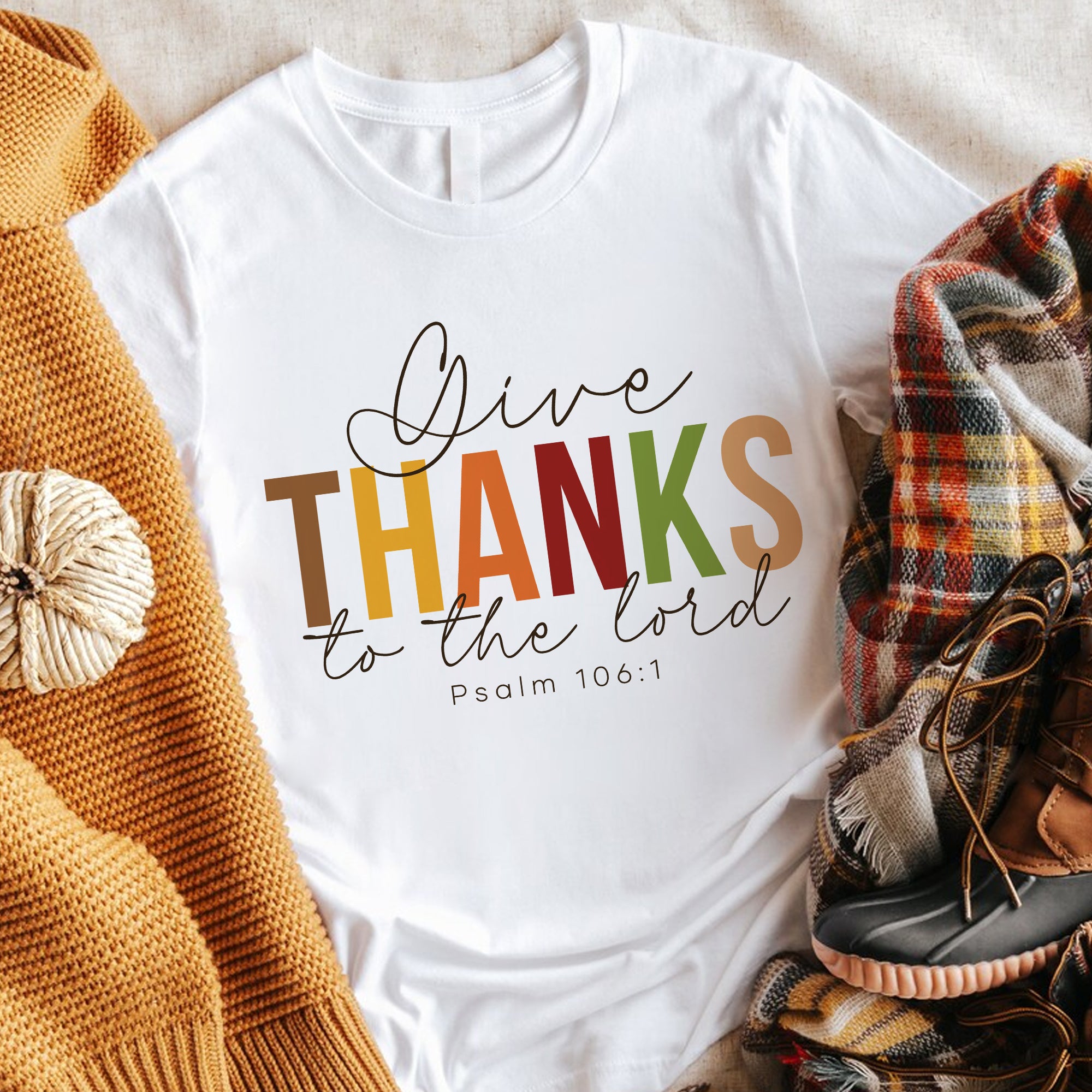Sandjest Give Thanks To The Lord Shirt, Thankful Shirt, Bible Verse Shirt, Thanksgiving Gift For Religious, Church Shirt, Christian Shirt, Blessed Tee